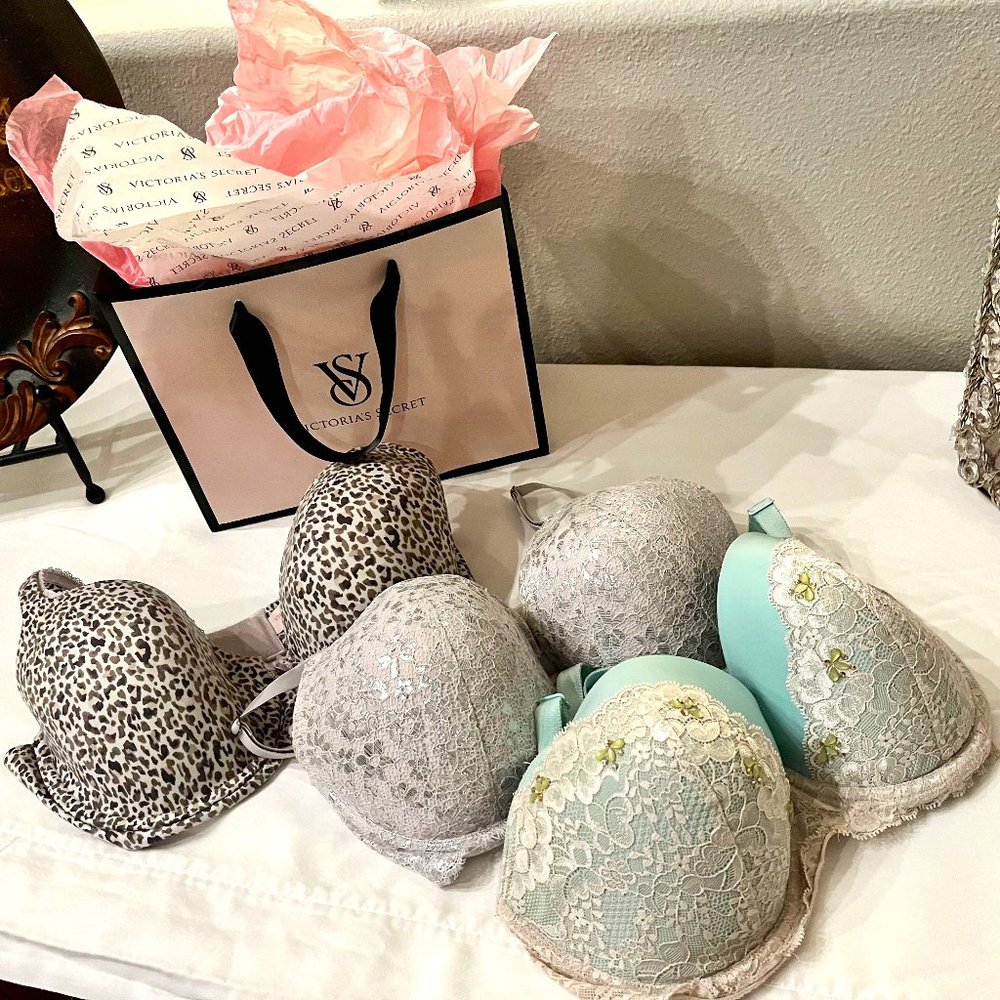 3-Victoria's Secret Bras 34DDD- Body By Victoria Lightly Lined Demi-Bras